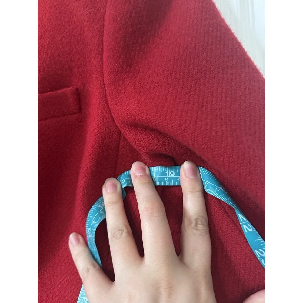 VTG LAUREN RALPH LAUREN Women's Red Jacket Size 4 WOOL ZIP